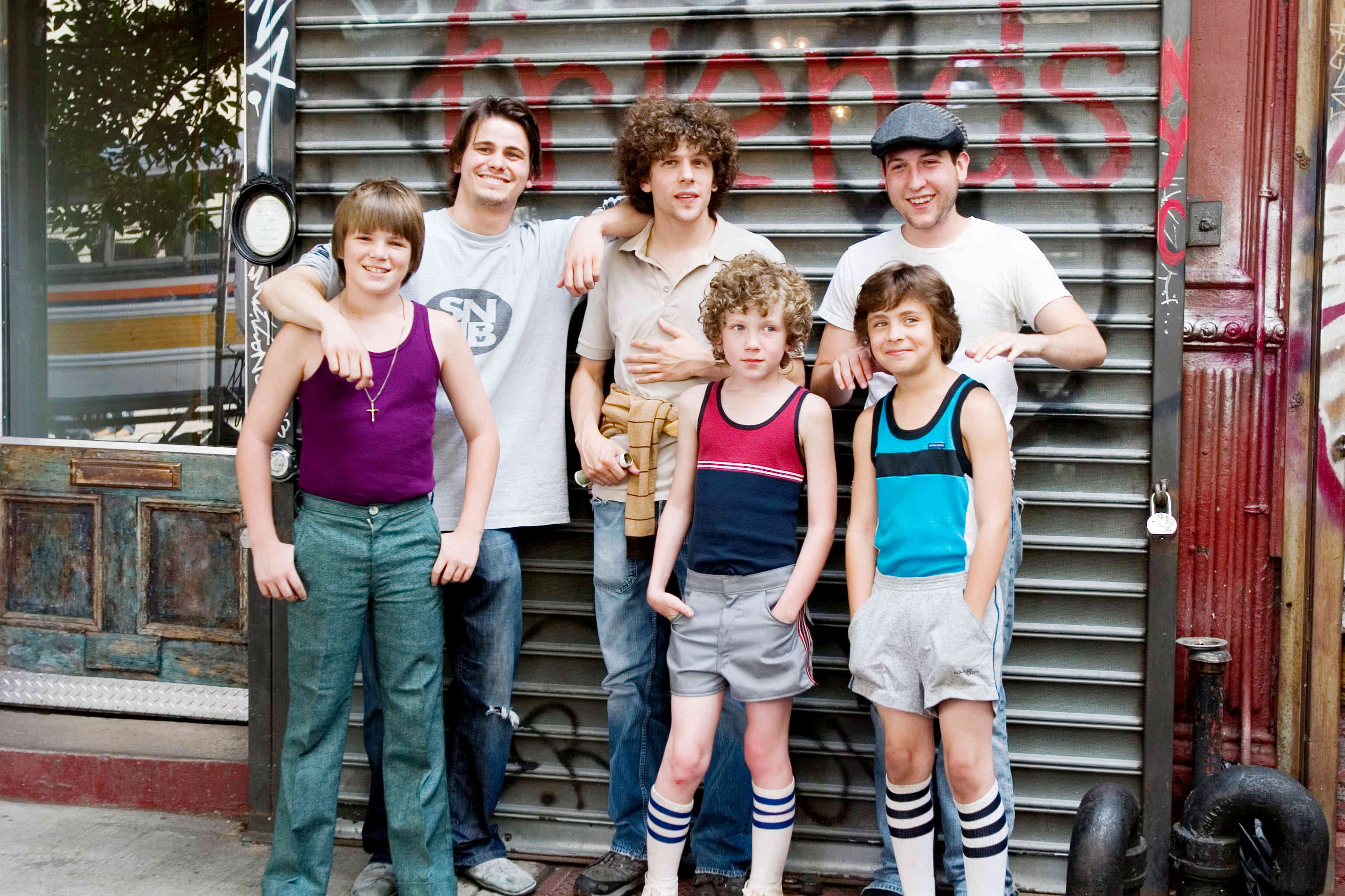 Miles Chandler, Jason Ritter, Jesse Eisenberg, Steven Hinkle, Cain Kerner and Christopher Marquette in Anchor Bay Entertainment's The Education of Charlie Banks (2009)