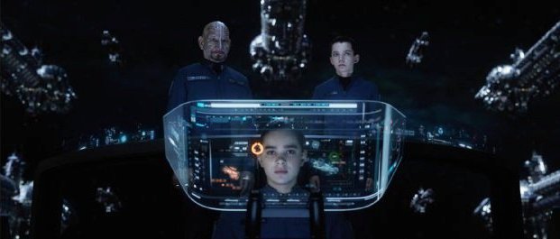 Ben Kingsley, Hailee Steinfeld and Asa Butterfield in Summit Entertainment's Ender's Game (2013)