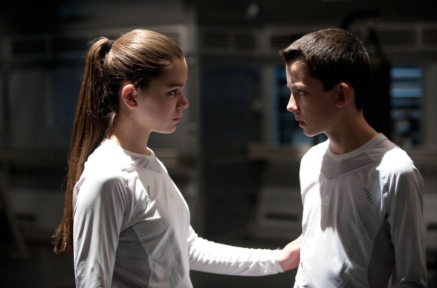 Hailee Steinfeld stars as Petra Arkanian and Asa Butterfield stars as Ender Wiggin in Summit Entertainment's Ender's Game (2013)
