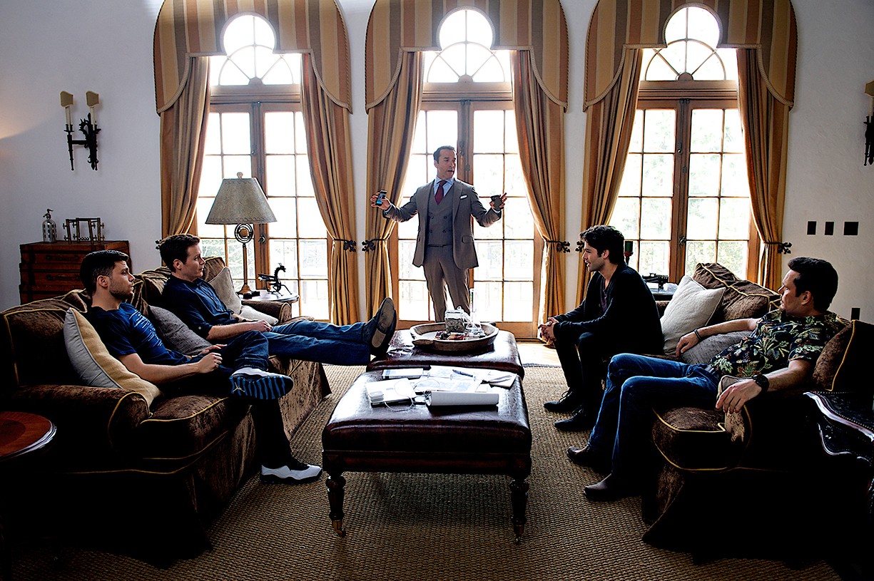 Jerry Ferrara, Kevin Connolly, Jeremy Piven, Adrian Grenier and Kevin Dillon in Warner Bros. Pictures' Entourage (2015). Photo credit by Claudette Barius.