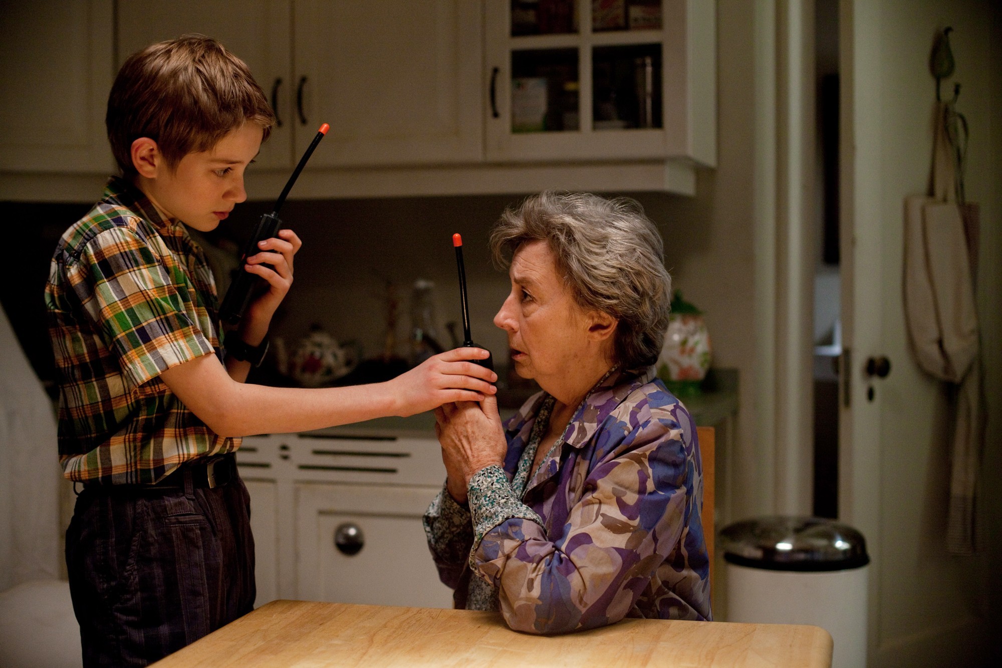 Thomas Horn stars as Oskar Schell and Zoe Caldwell stars as Oskar's Grandmother in Warner Bros. Pictures' Extremely Loud and Incredibly Close (2012)