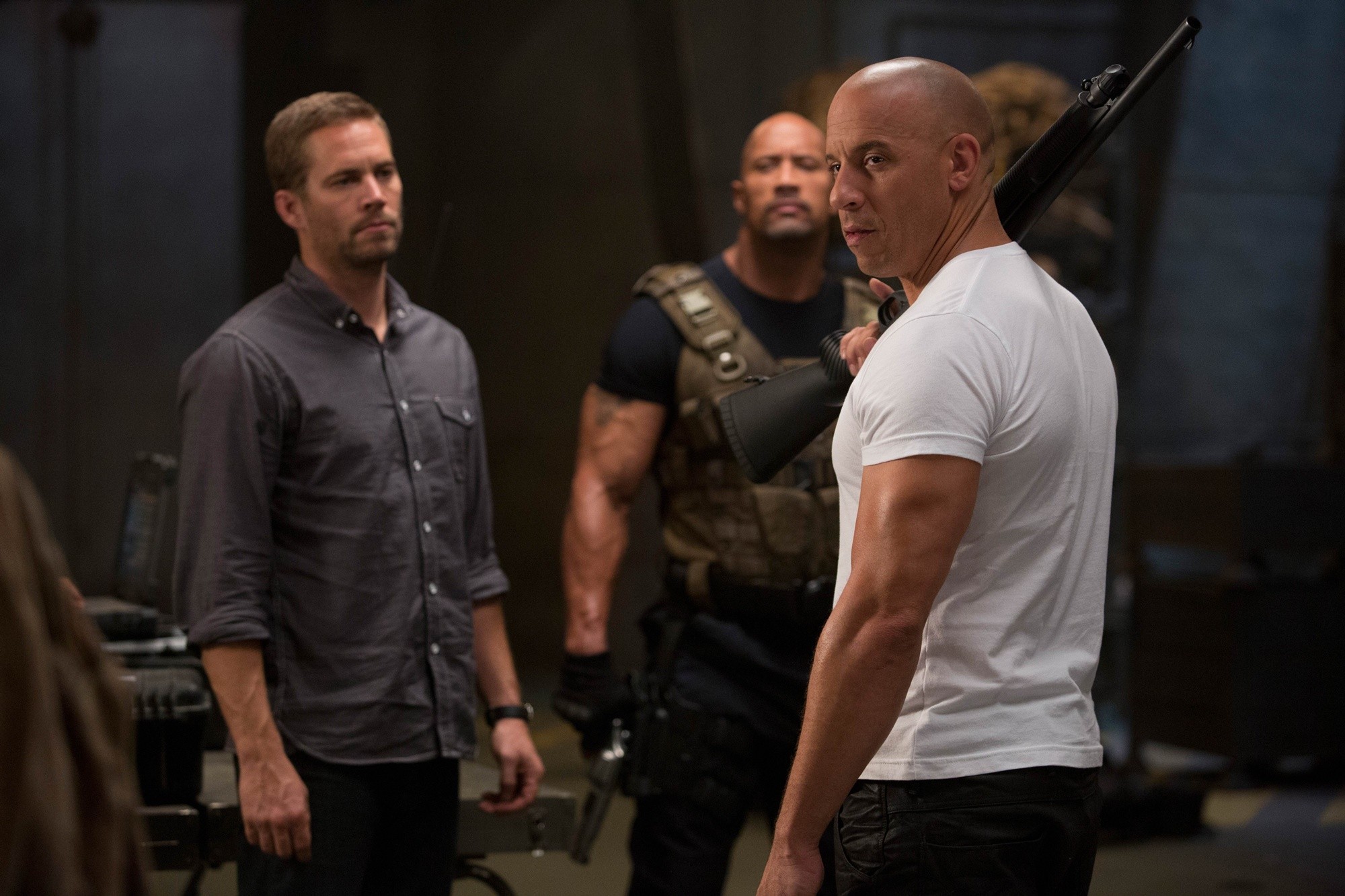 Paul Walker, The Rock and Vin Diesel in Universal Pictures' Fast and Furious 6 (2013)