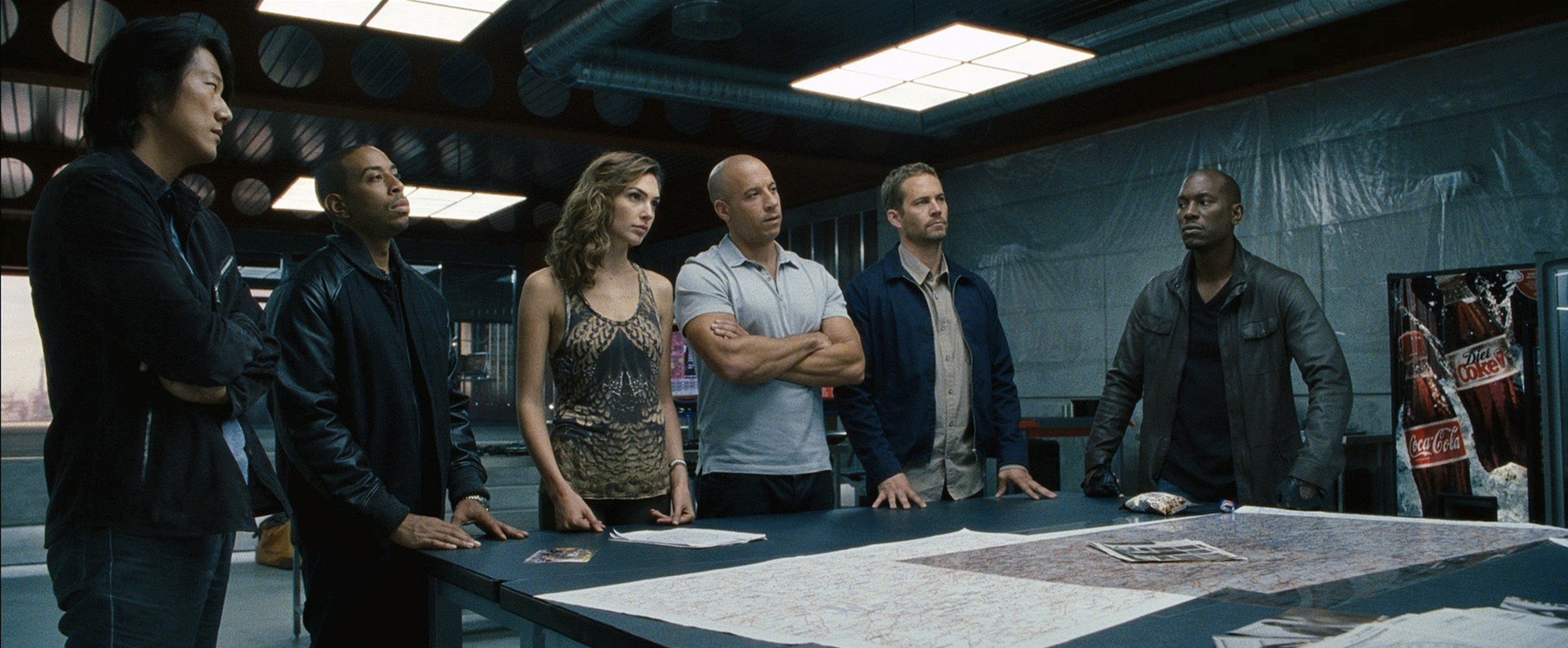 Sung Kang, Ludacris, Elsa Pataky, Vin Diesel, Paul Walker and Tyrese Gibson in Universal Pictures' Fast and Furious 6 (2013)