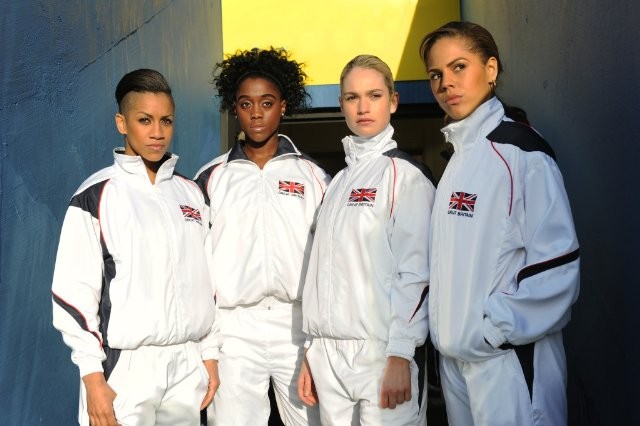 Dominique Tipper, Lashana Lynch, Lily James and Lenora Crichlow in StudioCanal's Fast Girls (2012)