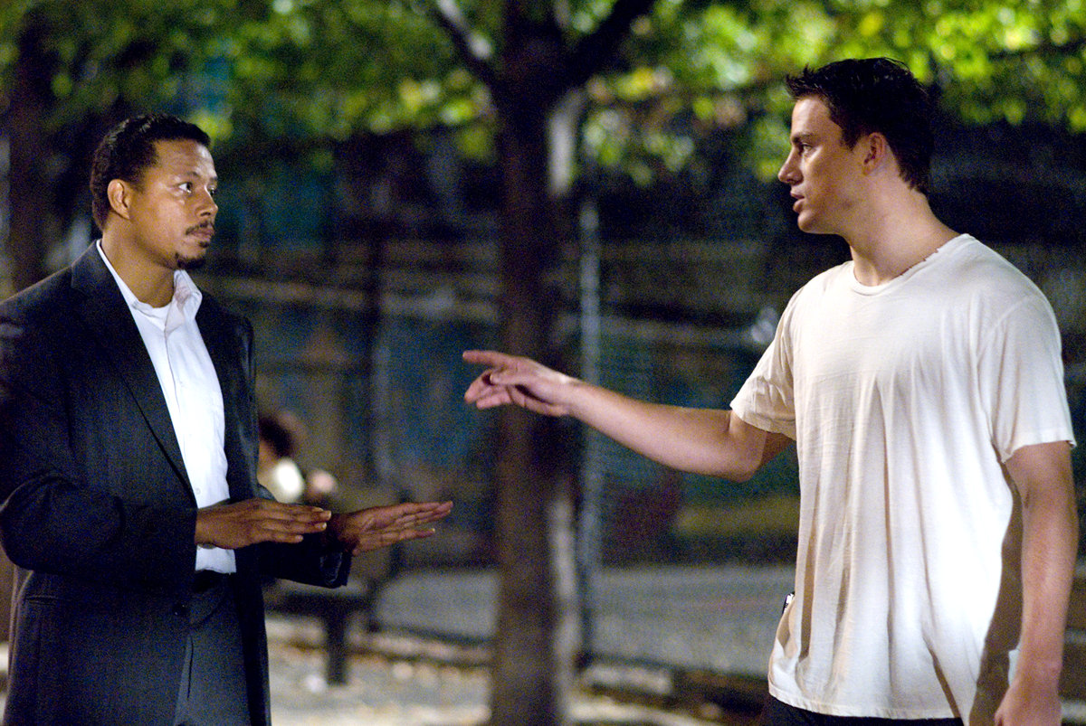 Terrence Howard stars as Harvey Boarden and Channing Tatum stars as Shawn MacArthur in Rogue Pictures' Fighting (2009)