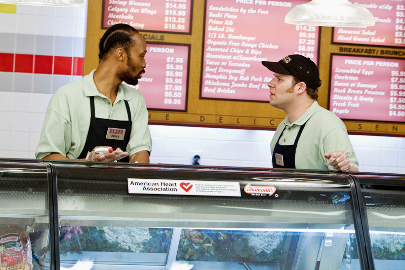 RZA stars as Chuck and Seth Rogen stars as Ira Wright in Universal Pictures' Funny People (2009)