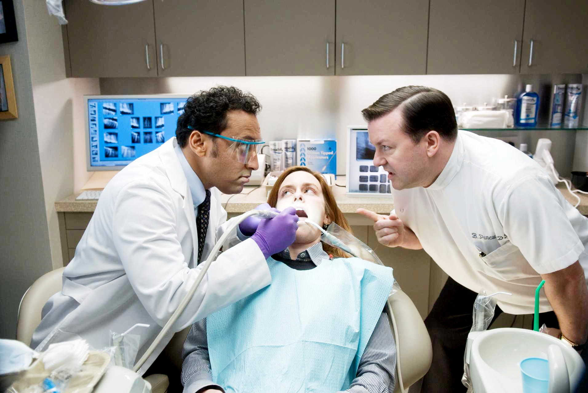 Aasif Mandvi stars as Dr. Prashar and Ricky Gervais stars as Bertram Pincus in Paramount Pictures' Ghost Town (2008)