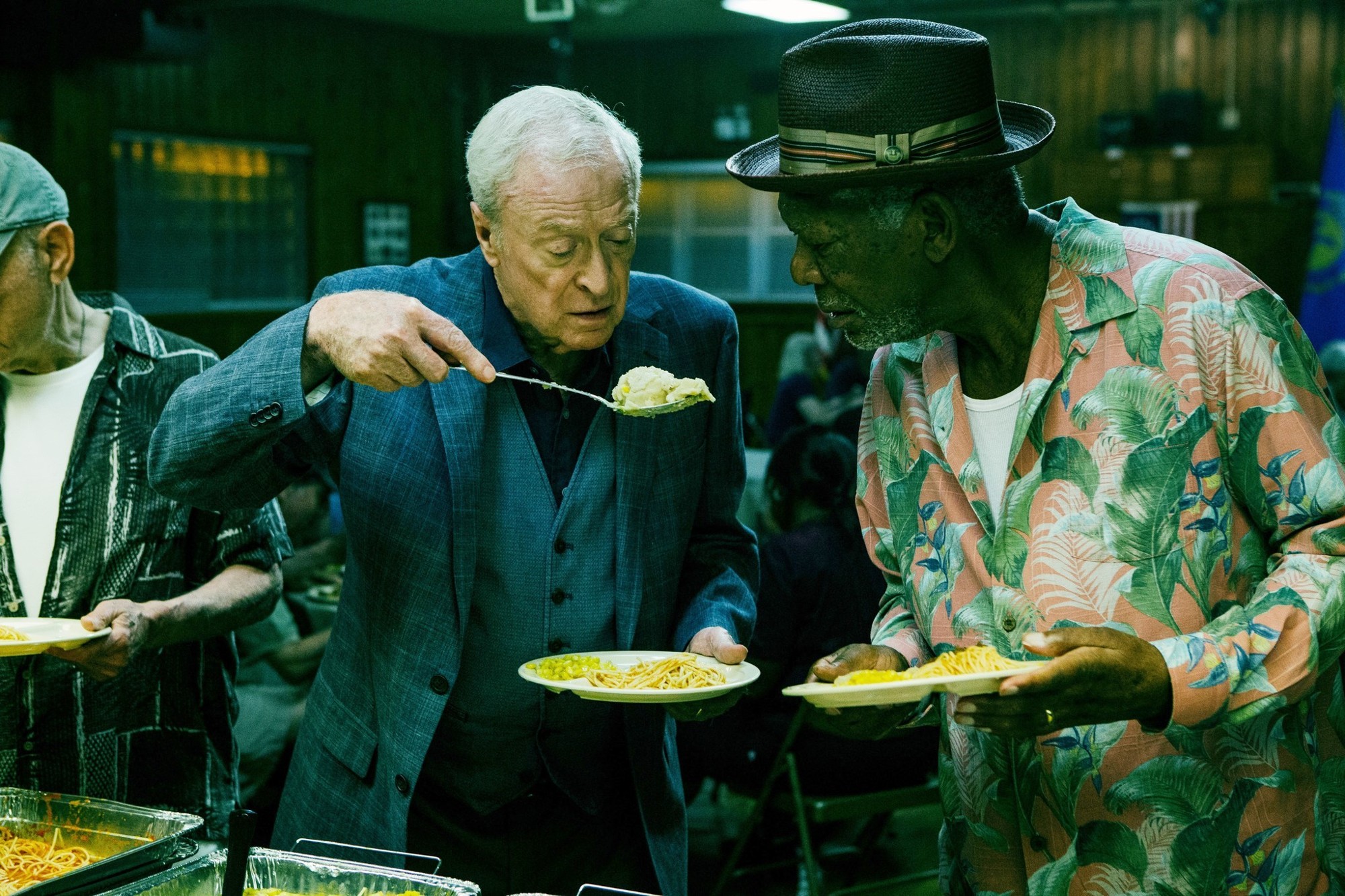 Michael Caine stars as Joe and Morgan Freeman stars as Willie in Warner Bros. Pictures' Going in Style (2017)