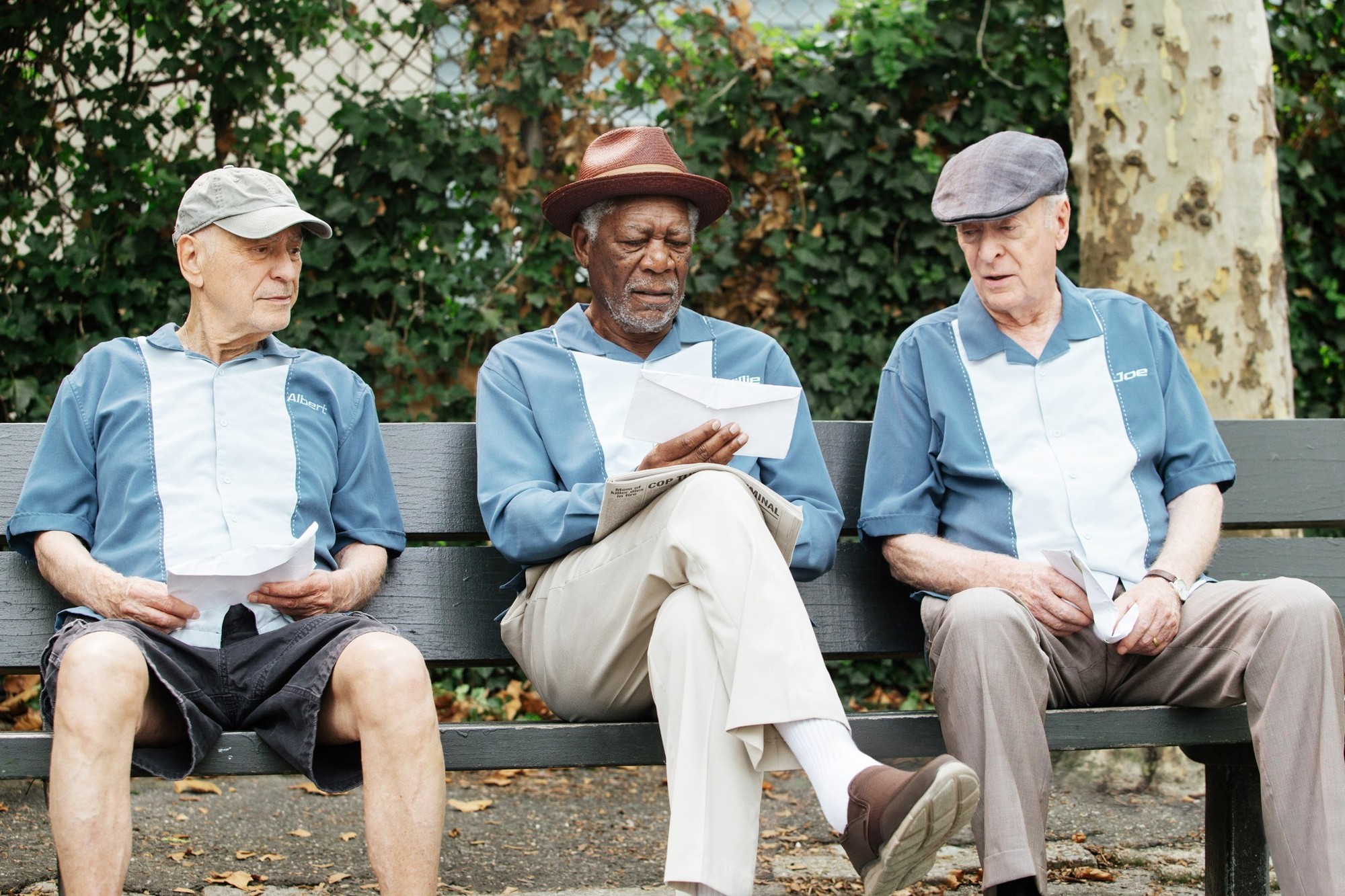 Alan Arkin, Morgan Freeman and Michael Caine in Warner Bros. Pictures' Going in Style (2017)
