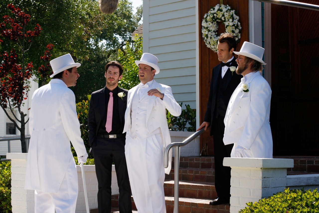 Jason Sudeikis stars as Eric and Tyler Labine stars as Mike McCrudden in Samuel Goldwyn Films' A Good Old Fashioned Orgy (2011)