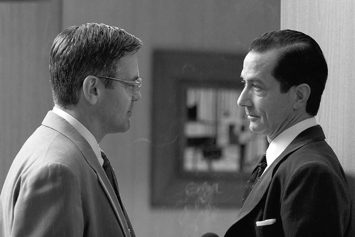 George Clooney and David Strathairn in Warner Independent Pictures' Good Night, And Good Luck (2005)