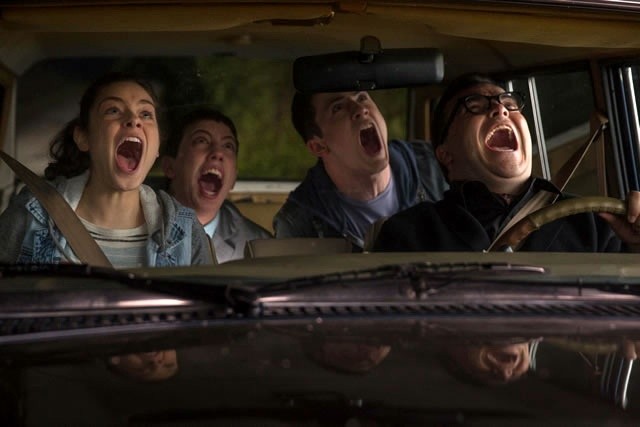Odeya Rush, Dylan Minnette and Jack Black in Columbia Pictures' Goosebumps (2015)