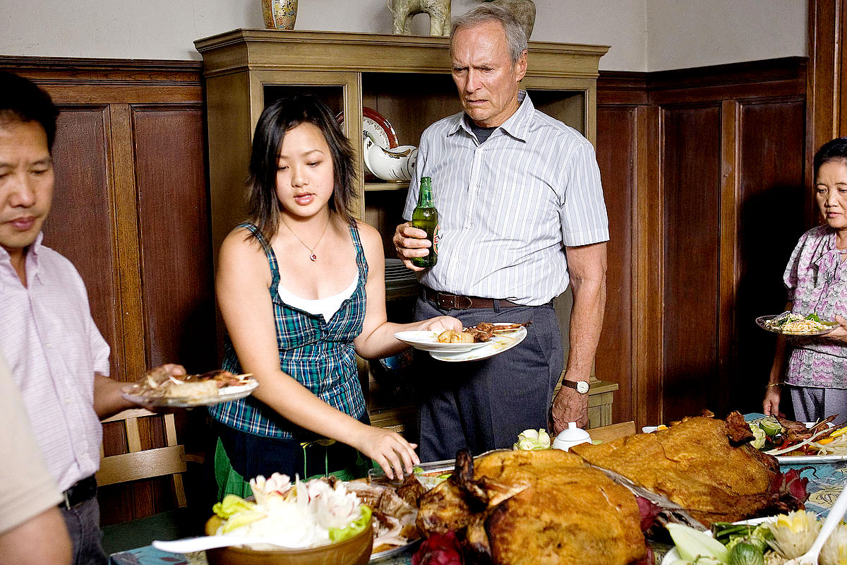 Ahney Her stars as Sue Lor and Clint Eastwood stars as Walt Kowalski in Warner Bros. Pictures' Gran Torino (2008)