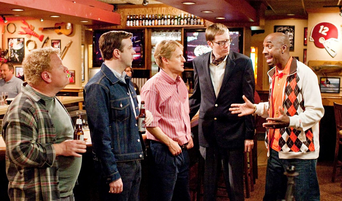 Larry Joe Campbell, Jason Sudeikis, Owen Wilson, Stephen Merchant and J.B. Smoove in New Line Cinema's Hall Pass (2011)