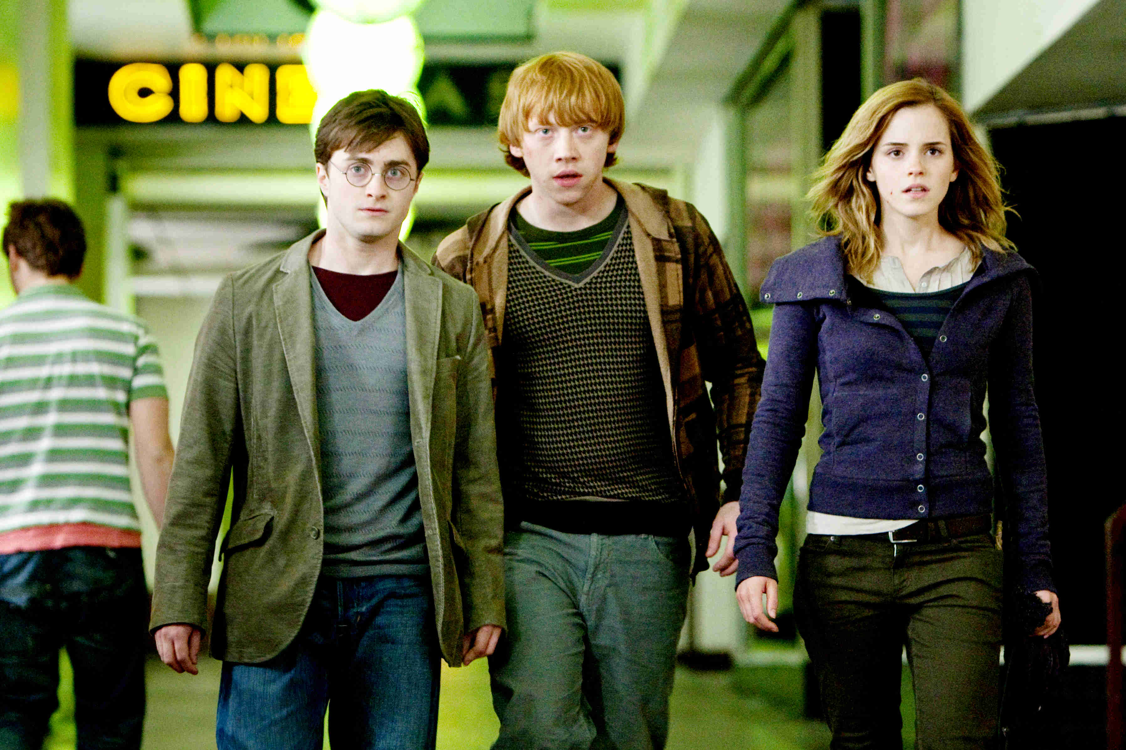 Daniel Radcliffe, Rupert Grint and Emma Watson in Warner Bros. Pictures' Harry Potter and the Deathly Hallows: Part I (2010). Photo credit by Jaap Buitendijk.