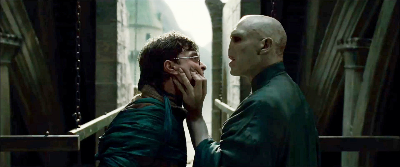 Daniel Radcliffe stars as Harry Potter and Ralph Fiennes stars as Lord Voldemort  in Warner Bros. Pictures' Harry Potter and the Deathly Hallows: Part I (2010)