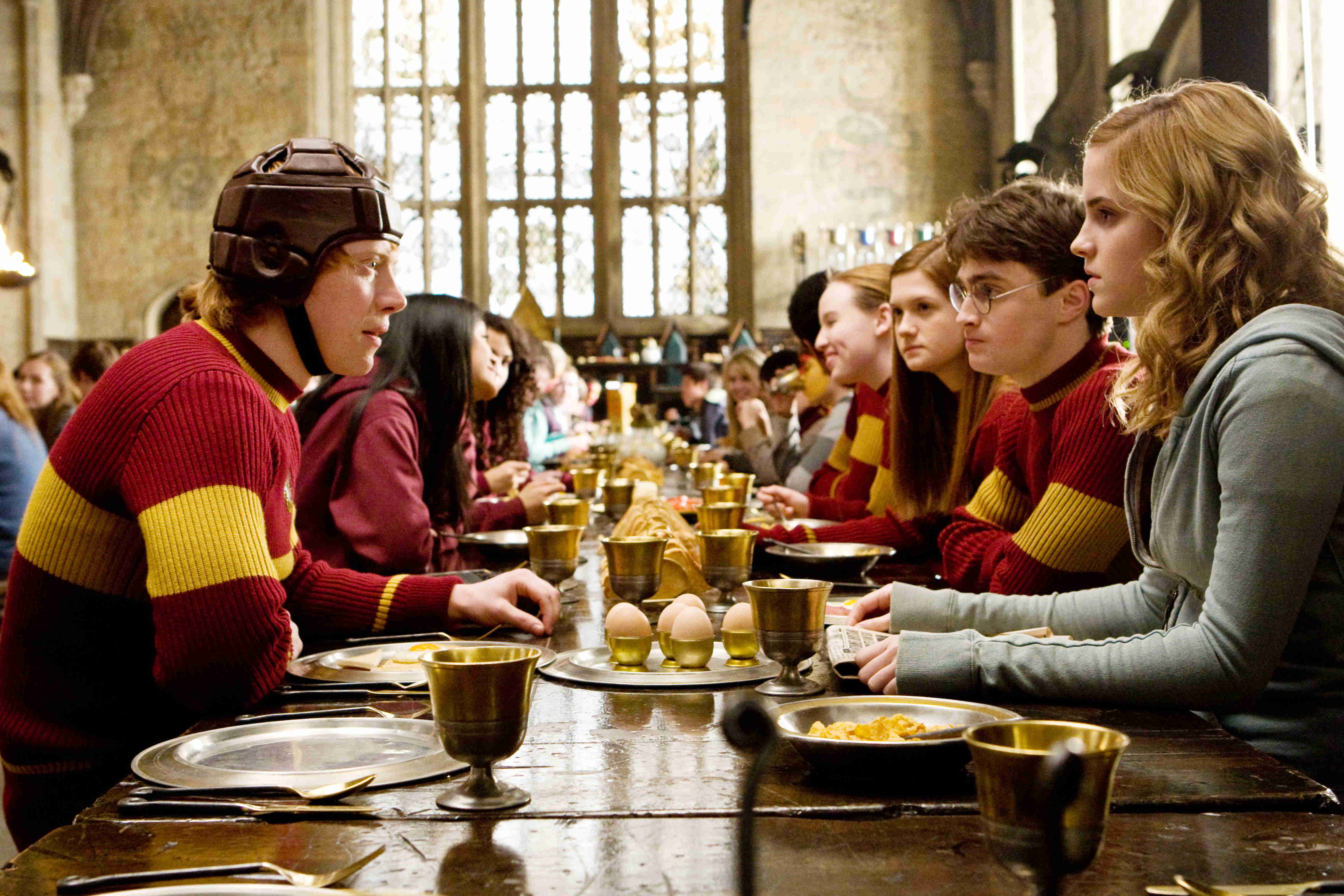 Rupert Grint, Bonnie Wright, Daniel Radcliffe and Emma Watson in Warner Bros Pictures' Harry Potter and the Half-Blood Prince (2009)