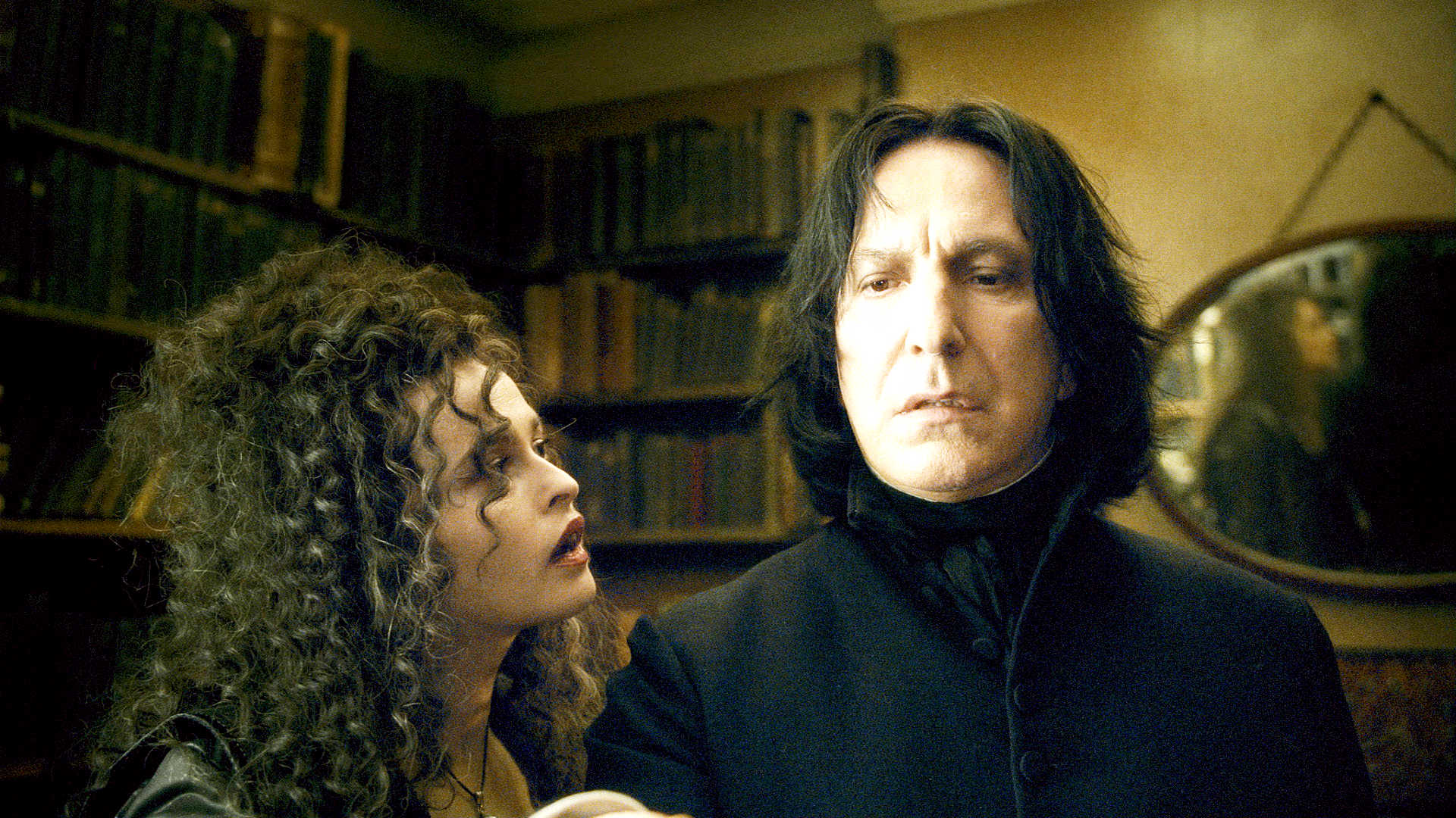 Helena Bonham Carter stars as Bellatrix Lestrange and Alan Rickman stars as Severus Snape in Warner Bros Pictures' Harry Potter and the Half-Blood Prince (2009)