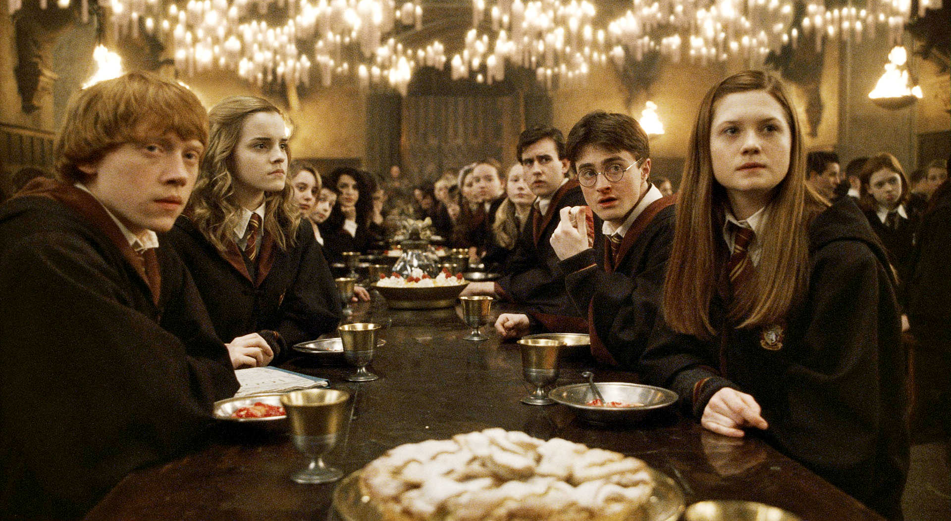 Rupert Grint, Emma Watson, Daniel Radcliffe and Bonnie Wright in Warner Bros' Harry Potter and the Half-Blood Prince (2009)