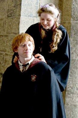 Rupert Grint stars as Ron Weasley and Jessie Cave stars as Lavender Brown in Warner Bros Pictures' Harry Potter and the Half-Blood Prince (2009)