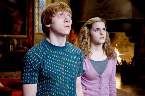 Rupert Grint stars as Ron Weasley and Emma Watson stars as Hermione Granger in Warner Bros Pictures' Harry Potter and the Half-Blood Prince (2009)