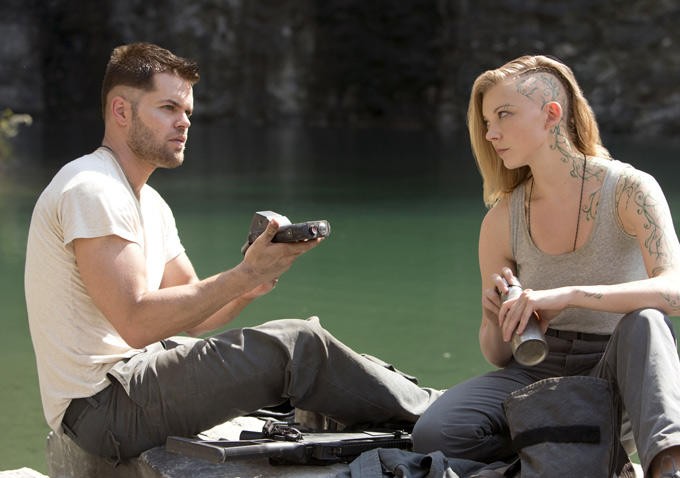 Wes Chatham stars as Castor and Natalie Dormer stars as Cressida in Lionsgate Films' The Hunger Games: Mockingjay, Part 1 (2014)