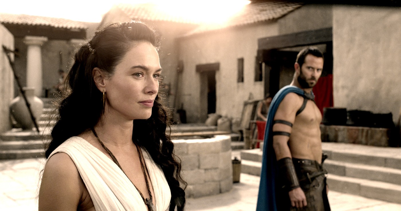 Lena Headey stars as Queen Gorgo and Sullivan Stapleton stars as Themistocles in Warner Bros. Pictures' 300: Rise of an Empire (2014)