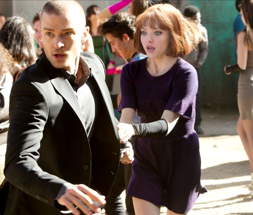 Justin Timberlake stars as Will Salas and Amanda Seyfried stars as Sylvia Weis in 20th Century Fox's In Time (2011)