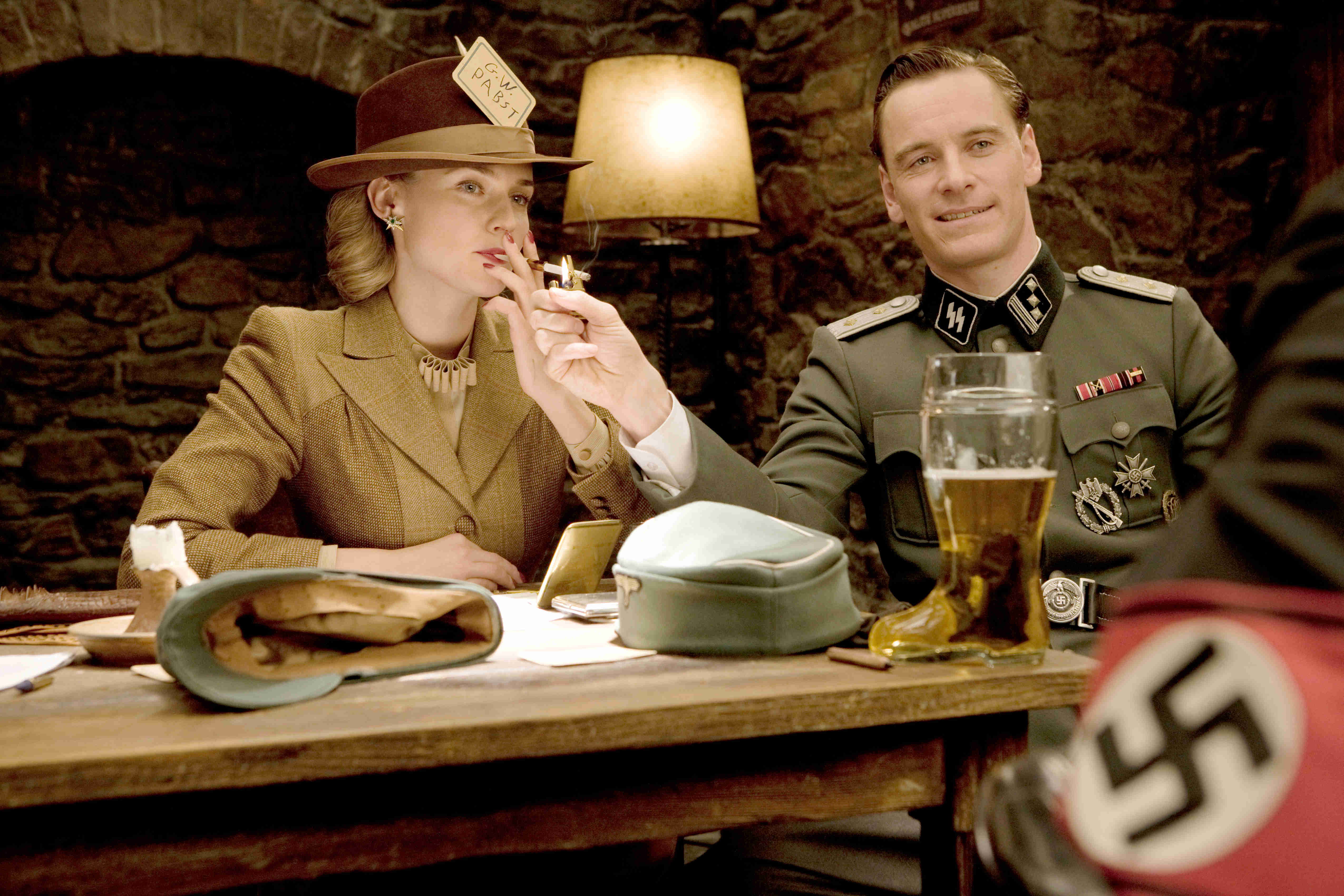 Diane Kruger stars as Bridget von Hammersmark and Michael Fassbender stars as Lt. Archie Hicox in The Weinstein Company's Inglourious Basterds (2009)