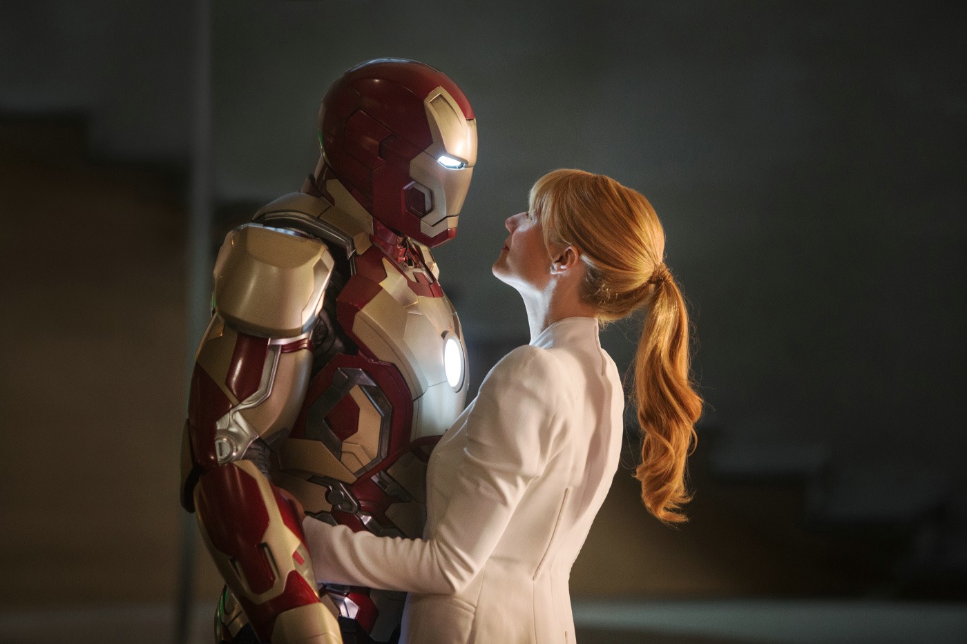 Iron Man and Gwyneth Paltrow stars as Pepper Potts in Walt Disney Pictures' Iron Man 3 (2013)