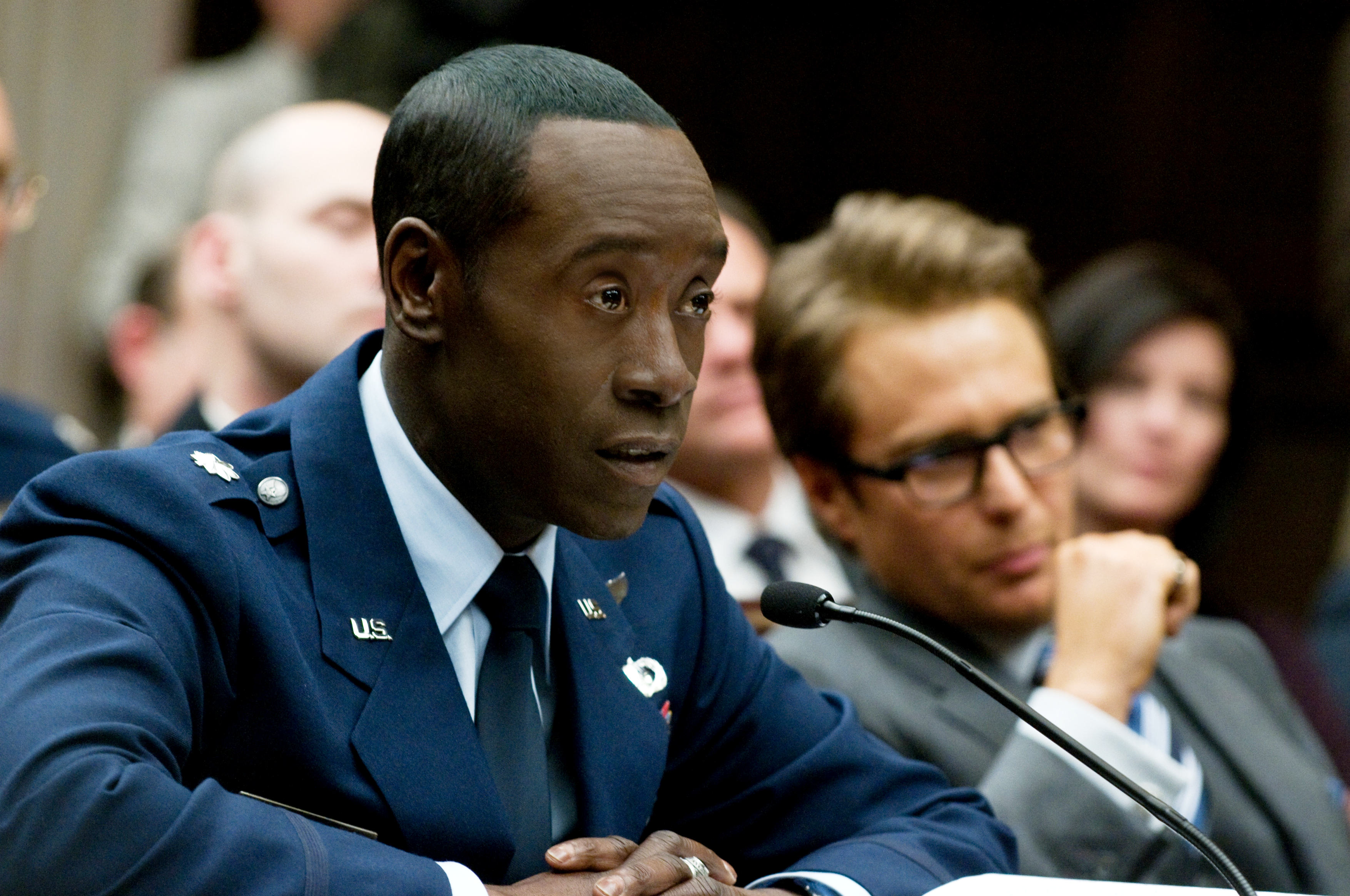 Don Cheadle stars as Col. James 'Rhodey' Rhodes in Paramount Pictures' Iron Man 2 (2010). Photo credit by Merrick Morton.