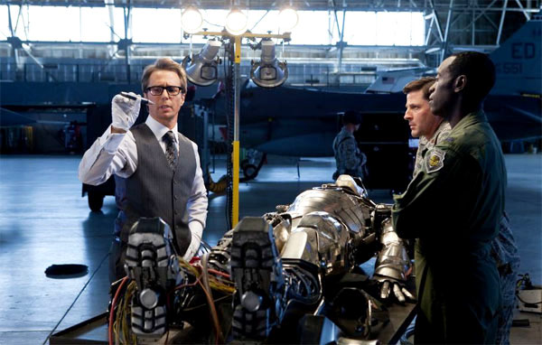 Sam Rockwell stars as Justin Hammer and Don Cheadle stars as Col. James 'Rhodey' Rhodes in Paramount Pictures' Iron Man 2 (2010)