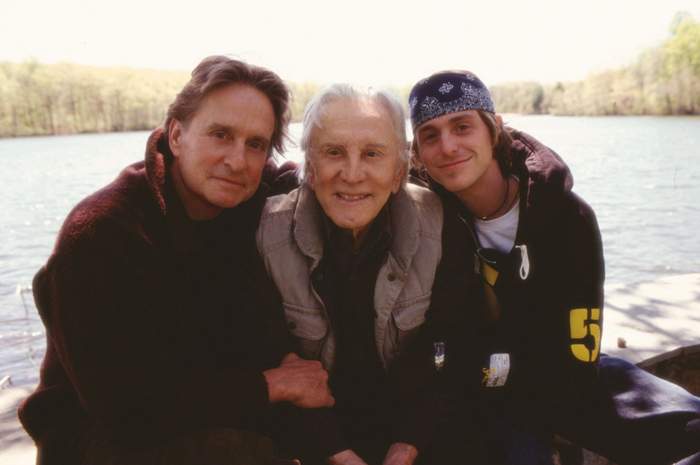 Kirk Douglas, Michael Douglas and Cameron Douglas in 