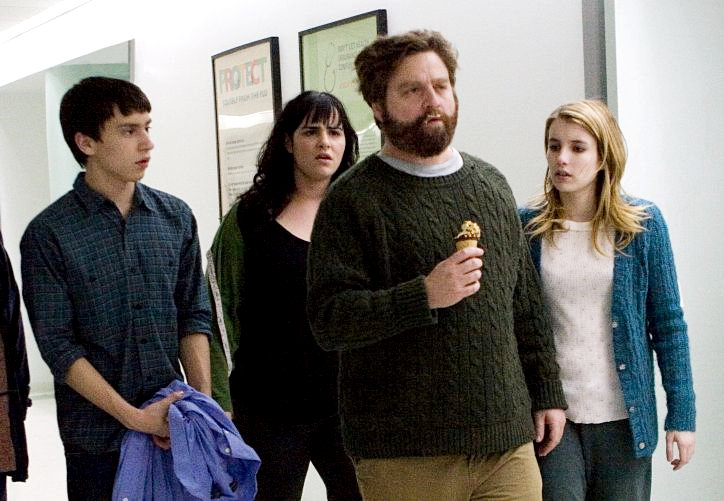 Keir Gilchrist, Zach Galifianakis and Emma Roberts in Focus Features' It's Kind of a Funny Story (2010)