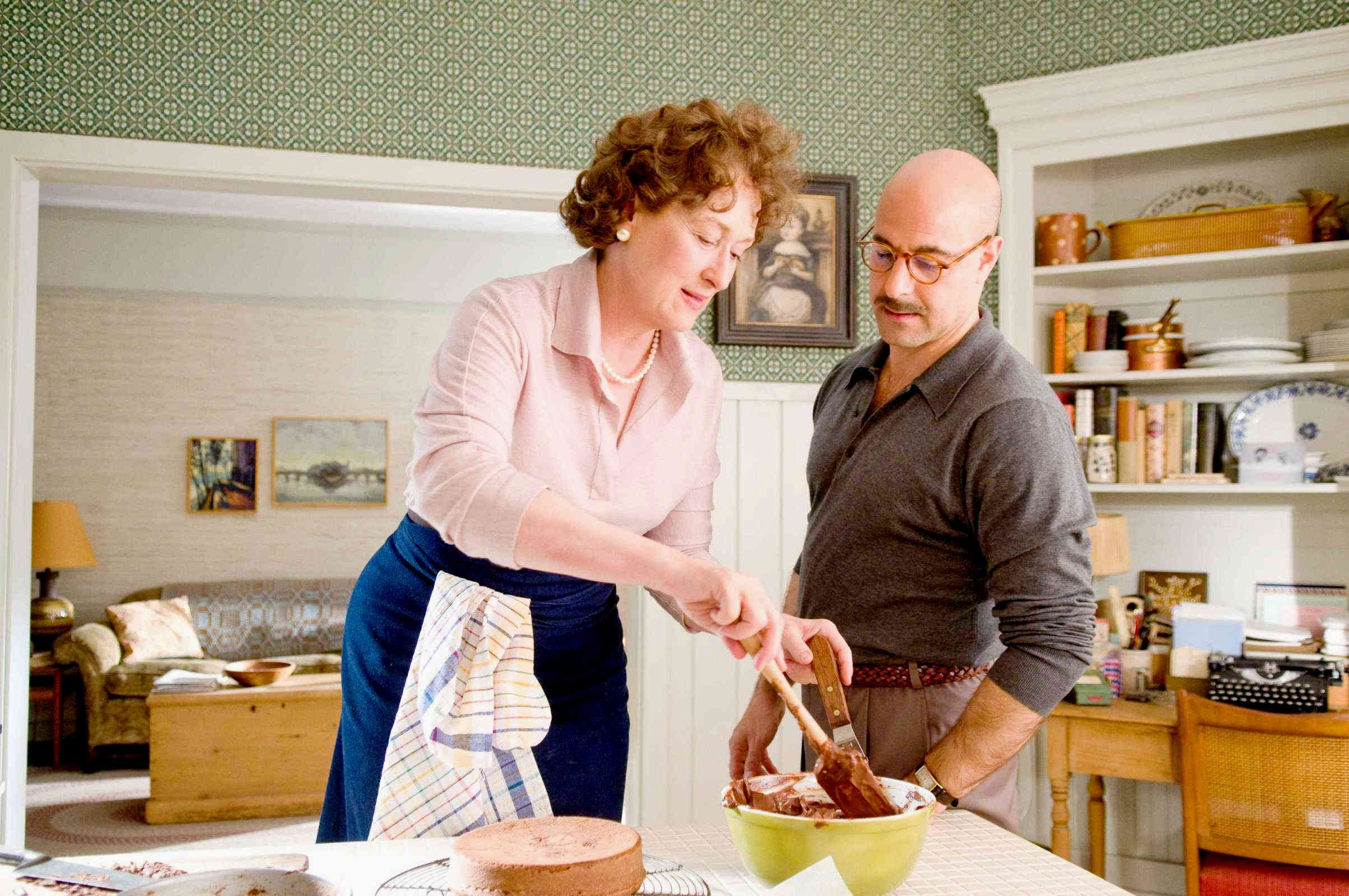 Meryl Streep stars as Julia Child and Stanley Tucci stars as Paul Child in Columbia Pictures' Julie & Julia (2009)