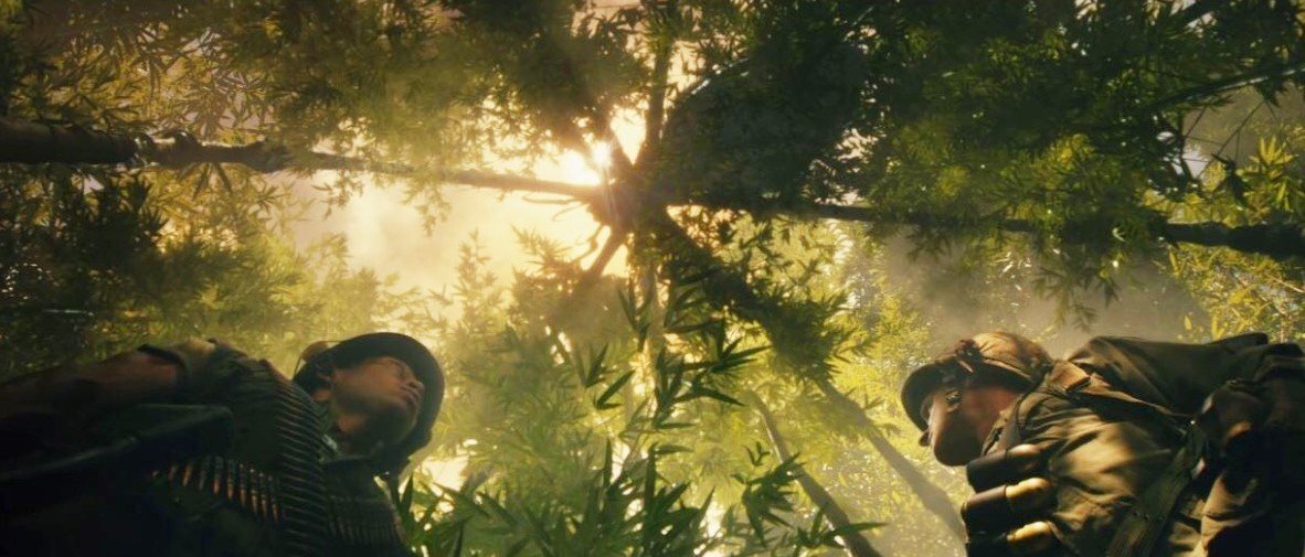 Eugene Cordero stars as Reles and Shea Whigham stars as Cole in Warner Bros. Pictures' Kong: Skull Island (2017)