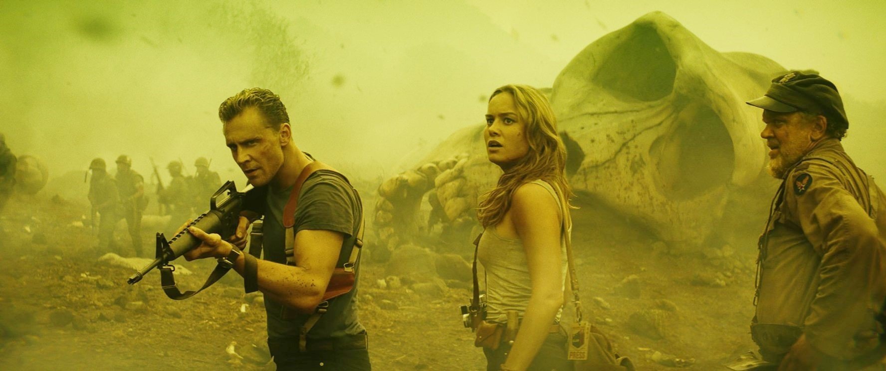 Tom Hiddleston, Brie Larson and John C. Reilly in Warner Bros. Pictures' Kong: Skull Island (2017)