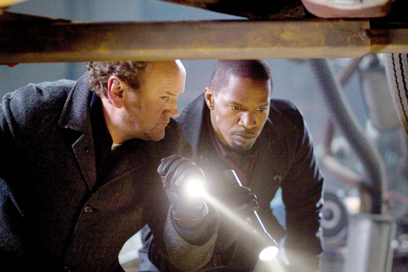 Colm Meaney stars as Detective Dunnigan and Jamie Foxx stars as Nick Rice in Overture Films' Law Abiding Citizen (2009)