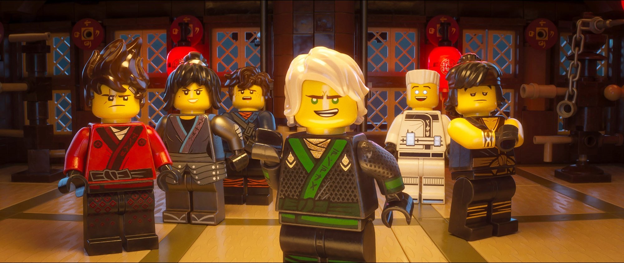 Kai, Nya, Cole, Lloyd, Zane and Jay from Warner Bros. Pictures' The Lego Ninjago Movie (2017)