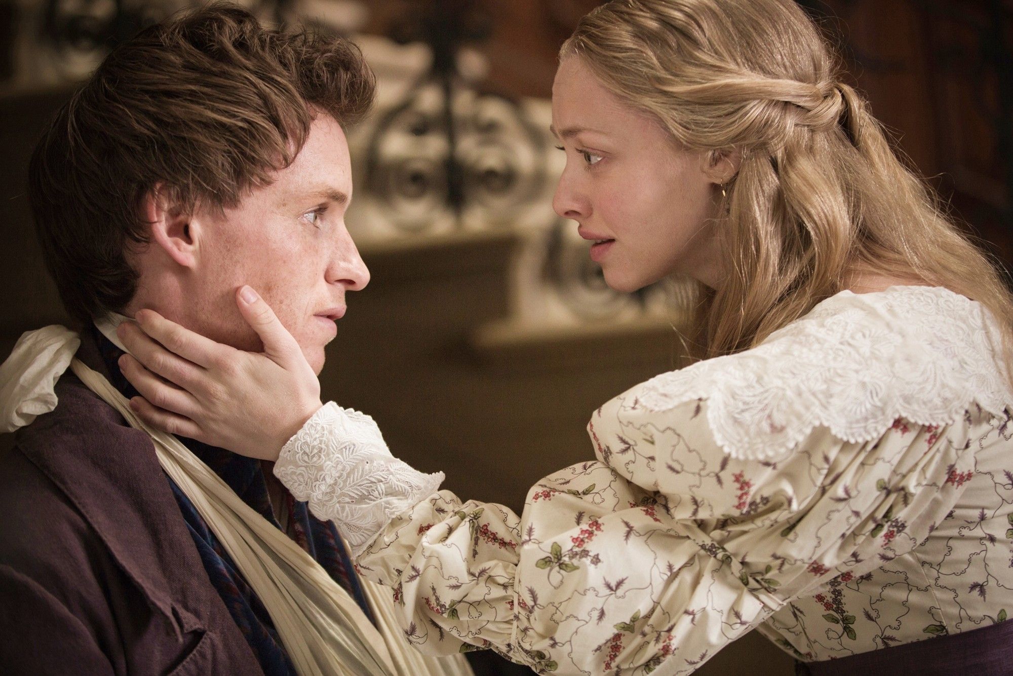 Eddie Redmayne stars as Marius and Amanda Seyfried stars as Cosette in Universal Pictures' Les Miserables (2012)