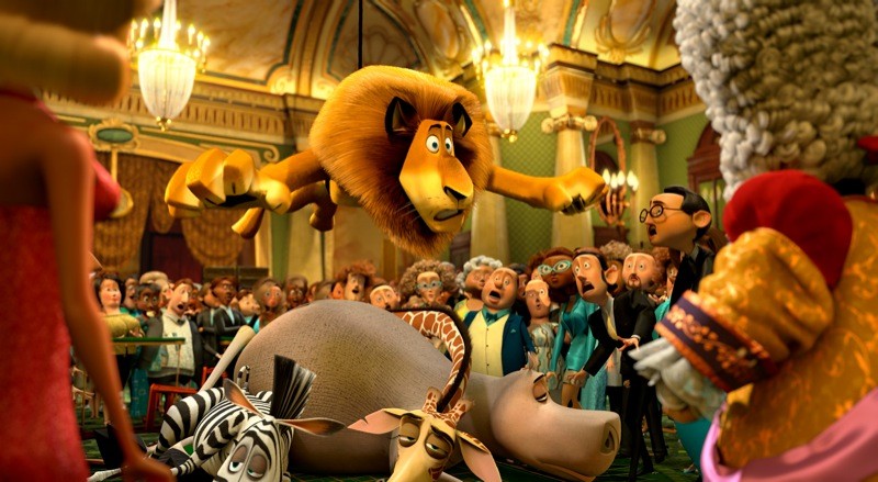 Alex the Lion, Marty the Zebra, Melman the Giraffe and Gloria the Hippo of DreamWorks Animation's Madagascar 3: Europe's Most Wanted (2012)