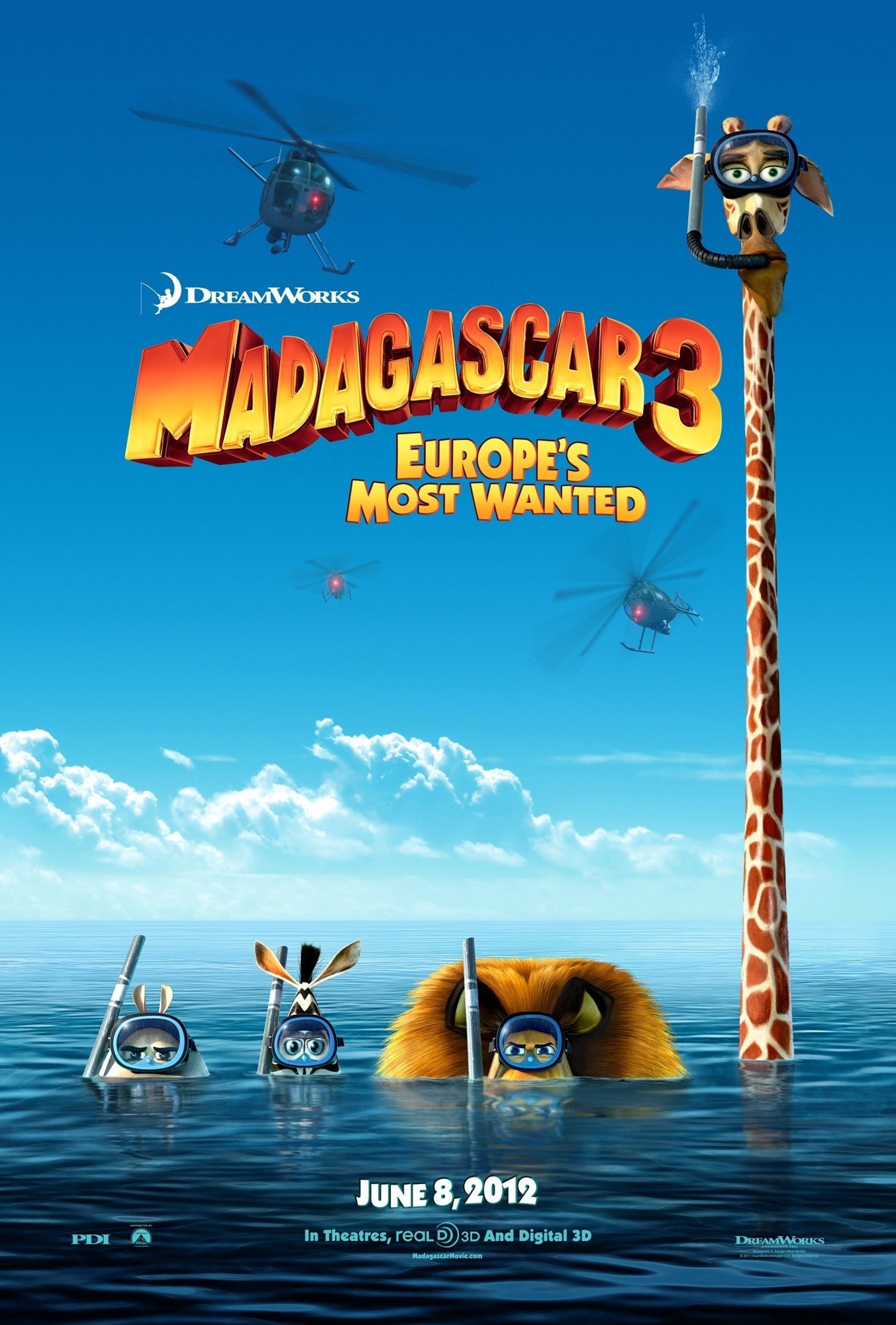 Poster of DreamWorks Animation's Madagascar 3: Europe's Most Wanted (2012)