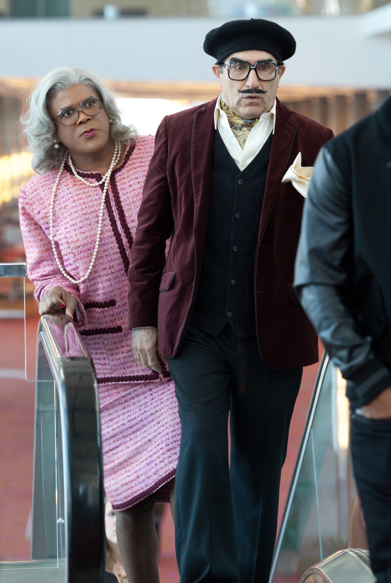 Tyler Perry stars as Madea/Joe/Brian and Eugene Levy stars as George Needleman in Lionsgate's Madea's Witness Protection (2012). Photo credit by KC Bailey.