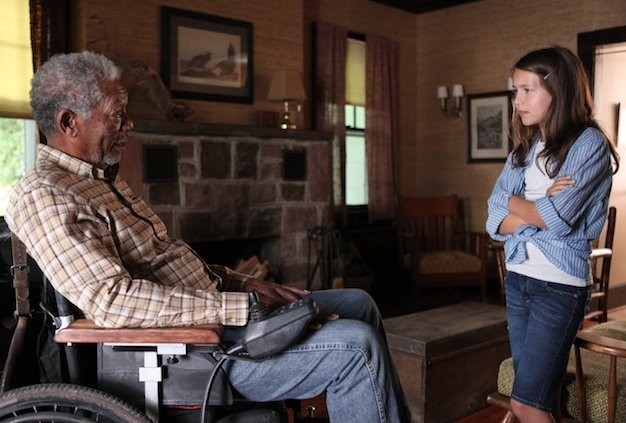 Morgan Freeman stars as Monte Wildhorn and Emma Fuhrmann stars as Finnegan O'Neil in Magnolia Pictures' The Magic of Belle Isle (2012)