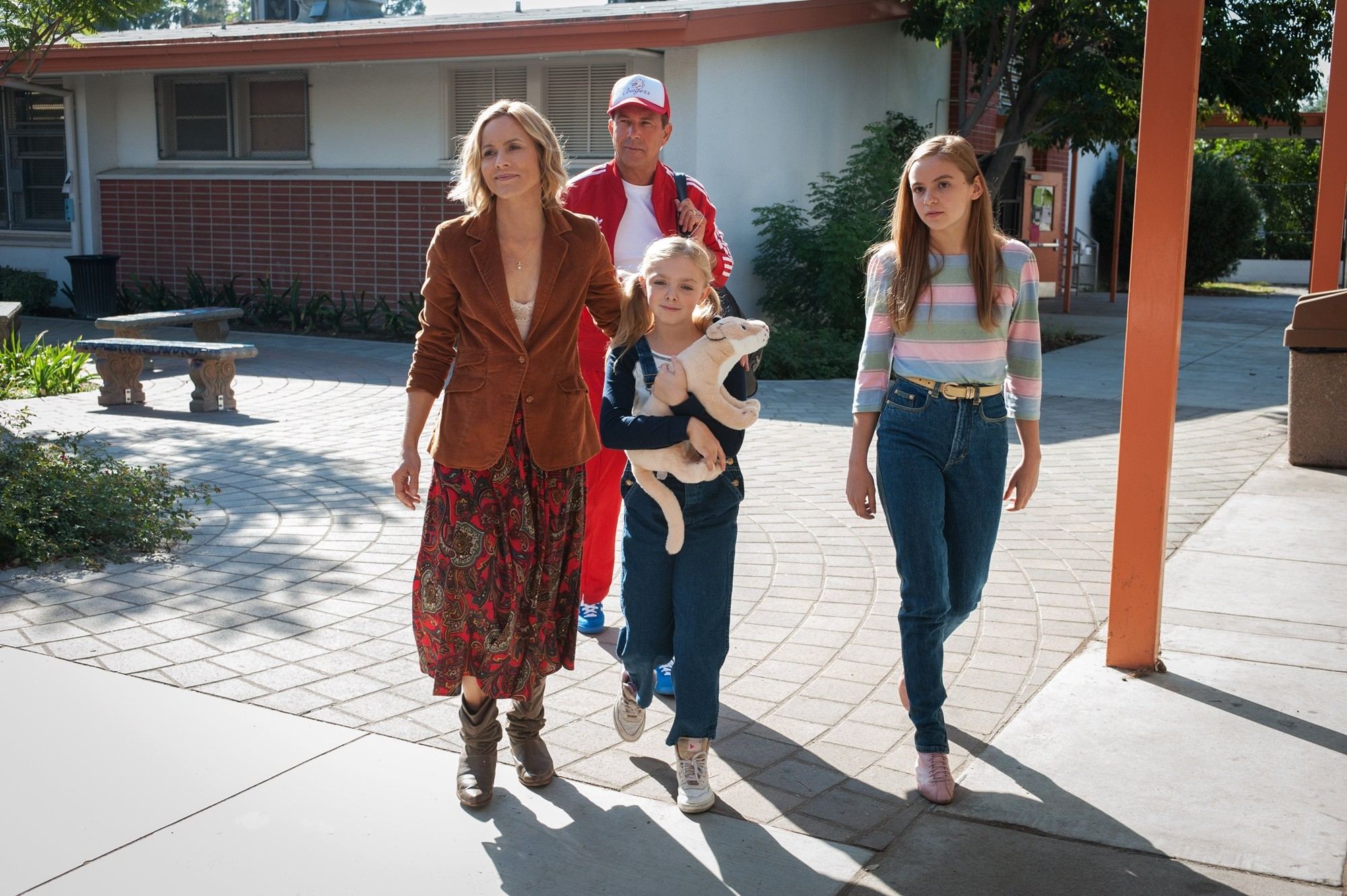 Maria Bello, Kevin Costner, Elsie Fisher and Morgan Saylor in Walt Disney Pictures' McFarland, USA (2015)