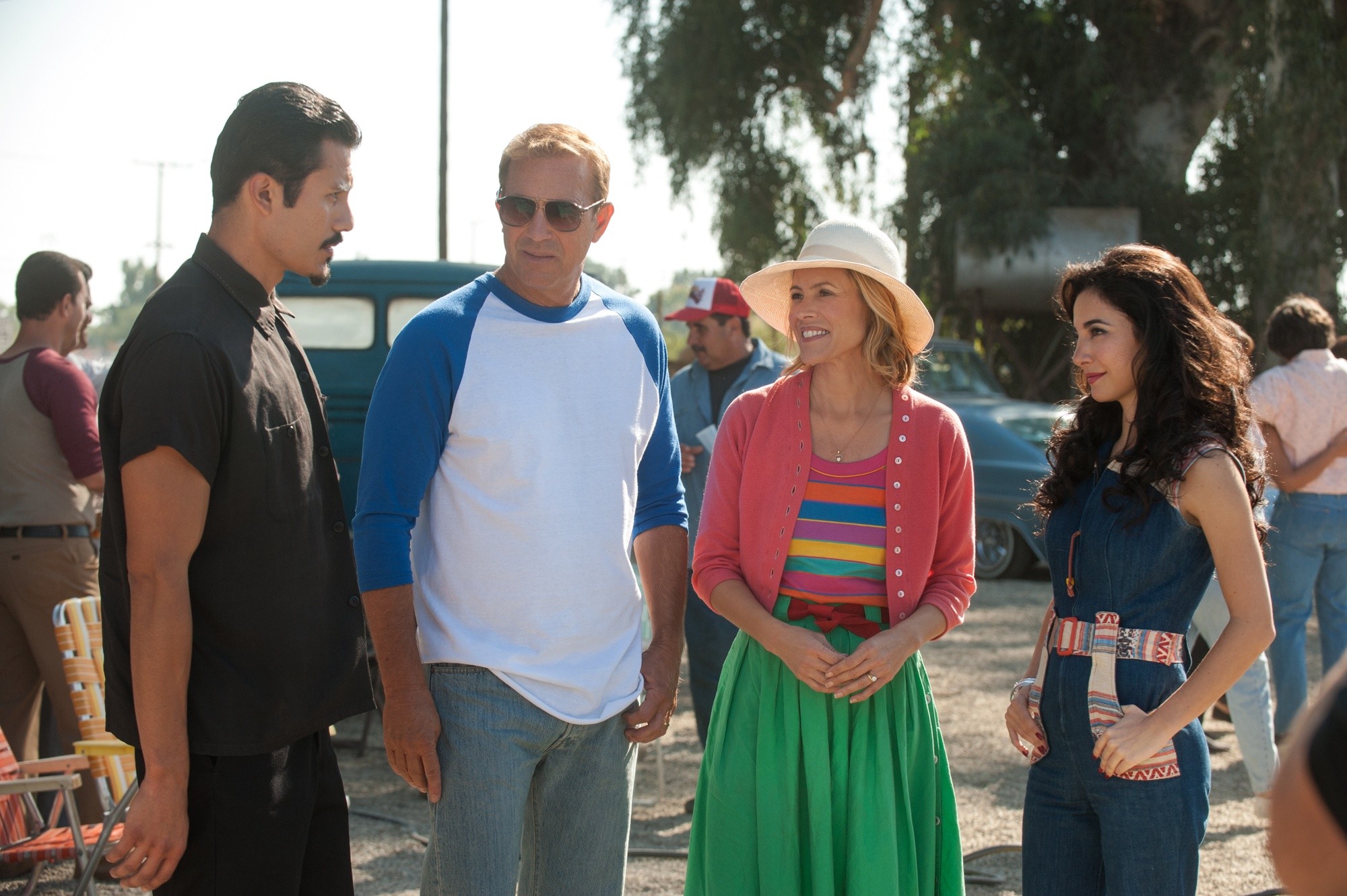 Rigo Sanchez, Kevin Costner, Maria Bello and Martha Higareda in Walt Disney Pictures' McFarland, USA (2015)