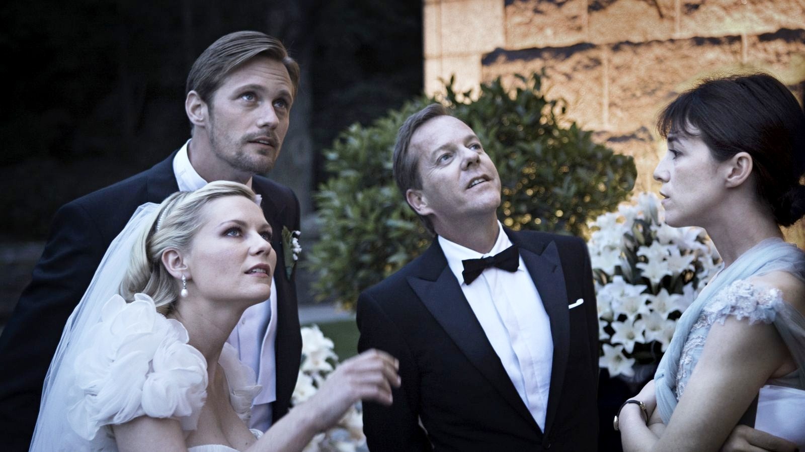 Alexander Skarsgard, Kirsten Dunst, Kiefer Sutherland and Charlotte Gainsbourg in Magnolia Pictures' Melancholia (2011)