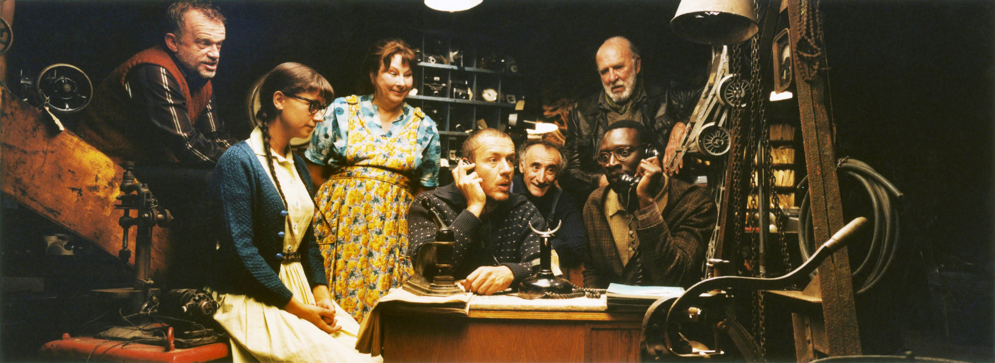 Dominique Pinon, Marie-Julie Baup, Yolande Moreau, Dany Boon, Michel Cremades, Jean-Pierre Marielle and Omar Sy in Sony Pictures Classics' Micmacs (2010)