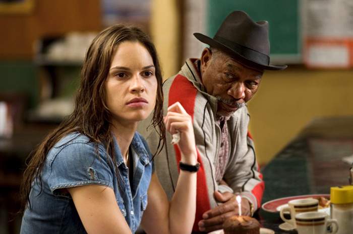 Hilary Swank and Morgan Freeman in Warner Bros.' Million Dollar Baby (2004)