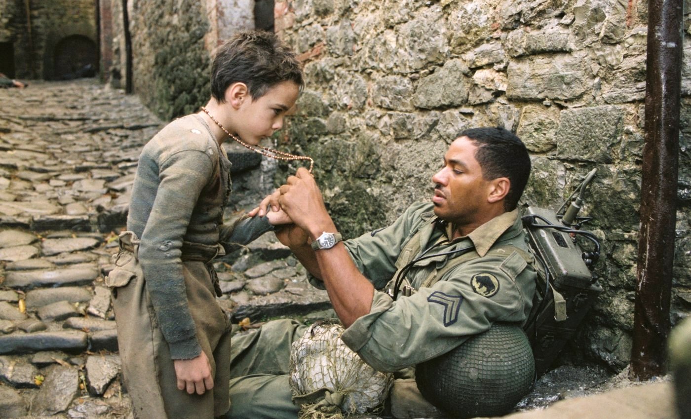 Matteo Sciabordi stars as Angelo Torancelli 'The Boy' and Laz Alonso stars as Corporal Hector Negron in Buena Vista Pictures' Miracle at St. Anna (2008)